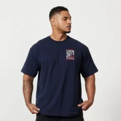 Vanquish TSP Navy Blue Muscle Oversized T Shirt -Vanquish Fitness Sales 123 8