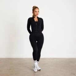 Vanquish Elevate Seamless Black Zip Front Jacket -Vanquish Fitness Sales 6Vf1pLKwcopy