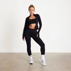 Vanquish Elevate Seamless Black Zip Front Jacket -Vanquish Fitness Sales Dpwx7R3Qcopy