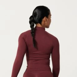 Vanquish Elevate Seamless Burgundy Zip Front Jacket -Vanquish Fitness Sales Elevate2 138