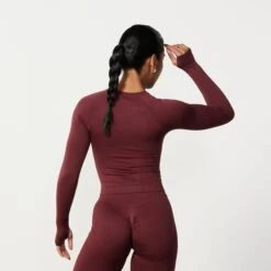 Vanquish Elevate Seamless Burgundy Long Sleeve Top -Vanquish Fitness Sales Elevate2 14