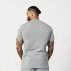 Vanquish Essential Steel Grey Slim Fit Short Sleeve T Shirt -Vanquish Fitness Sales Essentials 761