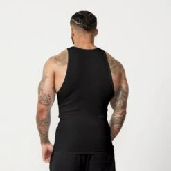 Vanquish Black Ribbed Fitted Tank -Vanquish Fitness Sales Essentials 784 1