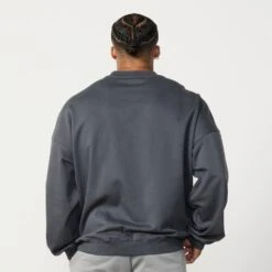 Vanquish Essential Denim Blue Oversized Sweatshirt -Vanquish Fitness Sales Essentials 865