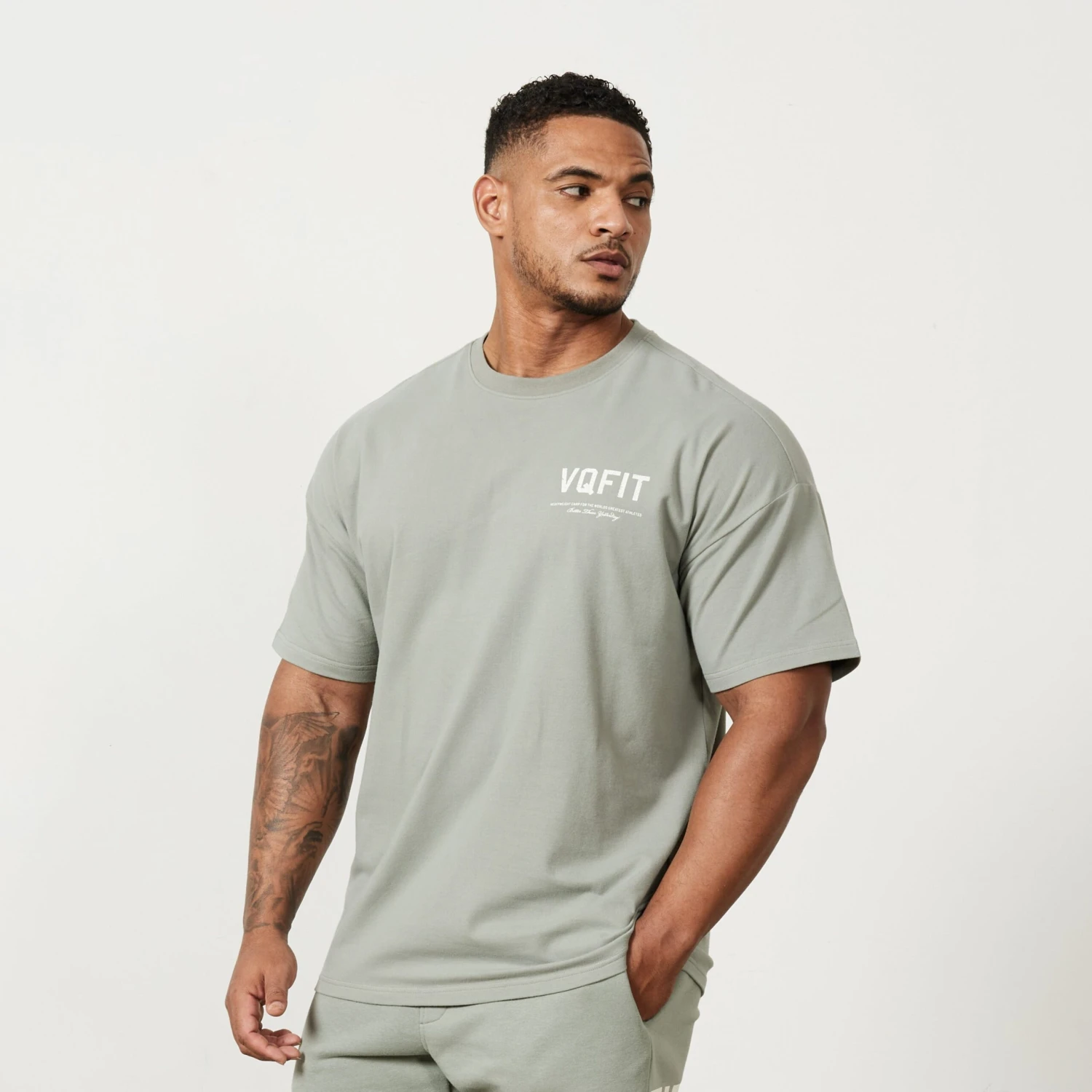Vanquish VQFIT Distressed Desert Sage Oversized T Shirt 2 Vanquish VQFIT Distressed Desert Sage Oversized T Shirt - Image 2