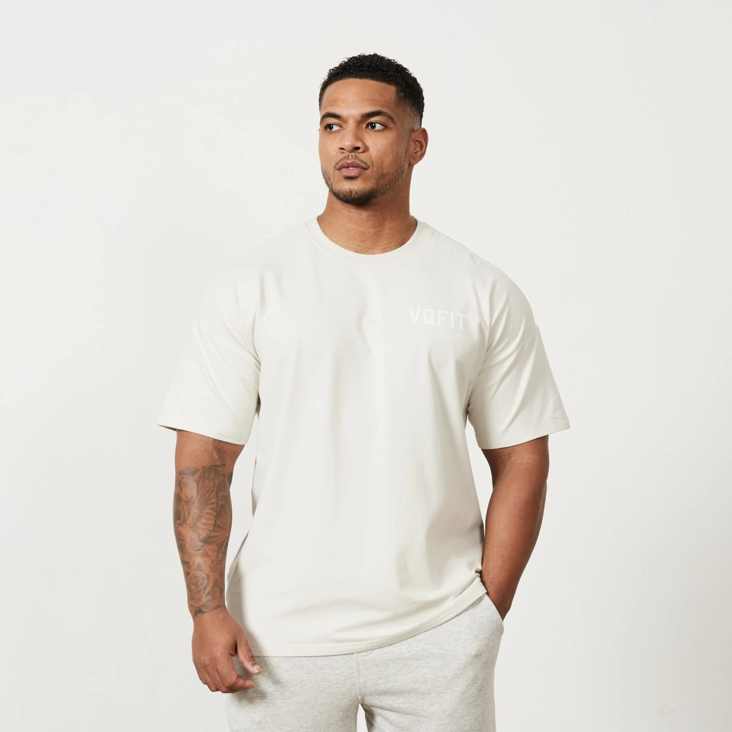 Vanquish VQFIT Distressed Print Pebble Oversized T Shirt 1 Vanquish VQFIT Distressed Print Pebble Oversized T Shirt