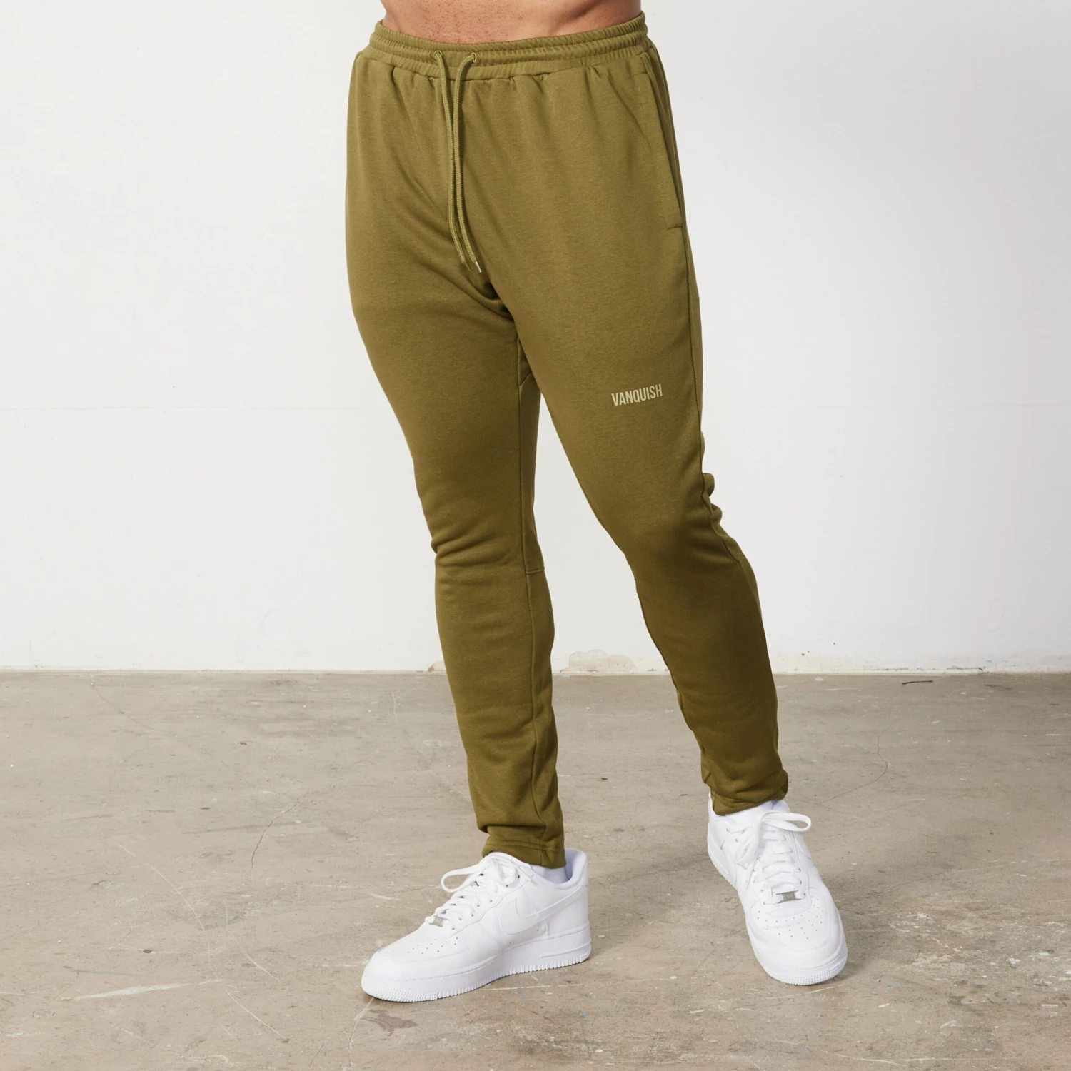 Vanquish Essential Olive Green Tapered Fit Sweatpants 1 Vanquish Essential Olive Green Tapered Fit Sweatpants
