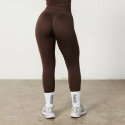 Vanquish Elevate Seamless Petite Coffee Brown Leggings -Vanquish Fitness Sales FIRSTSHOT 1 2