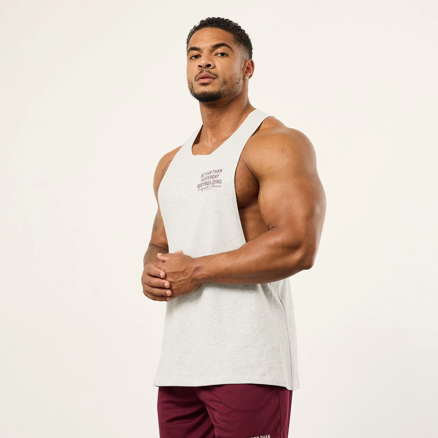 Vanquish Bodybuilding Oat Marl Tank Top 1 Vanquish Bodybuilding Oat Marl Tank Top