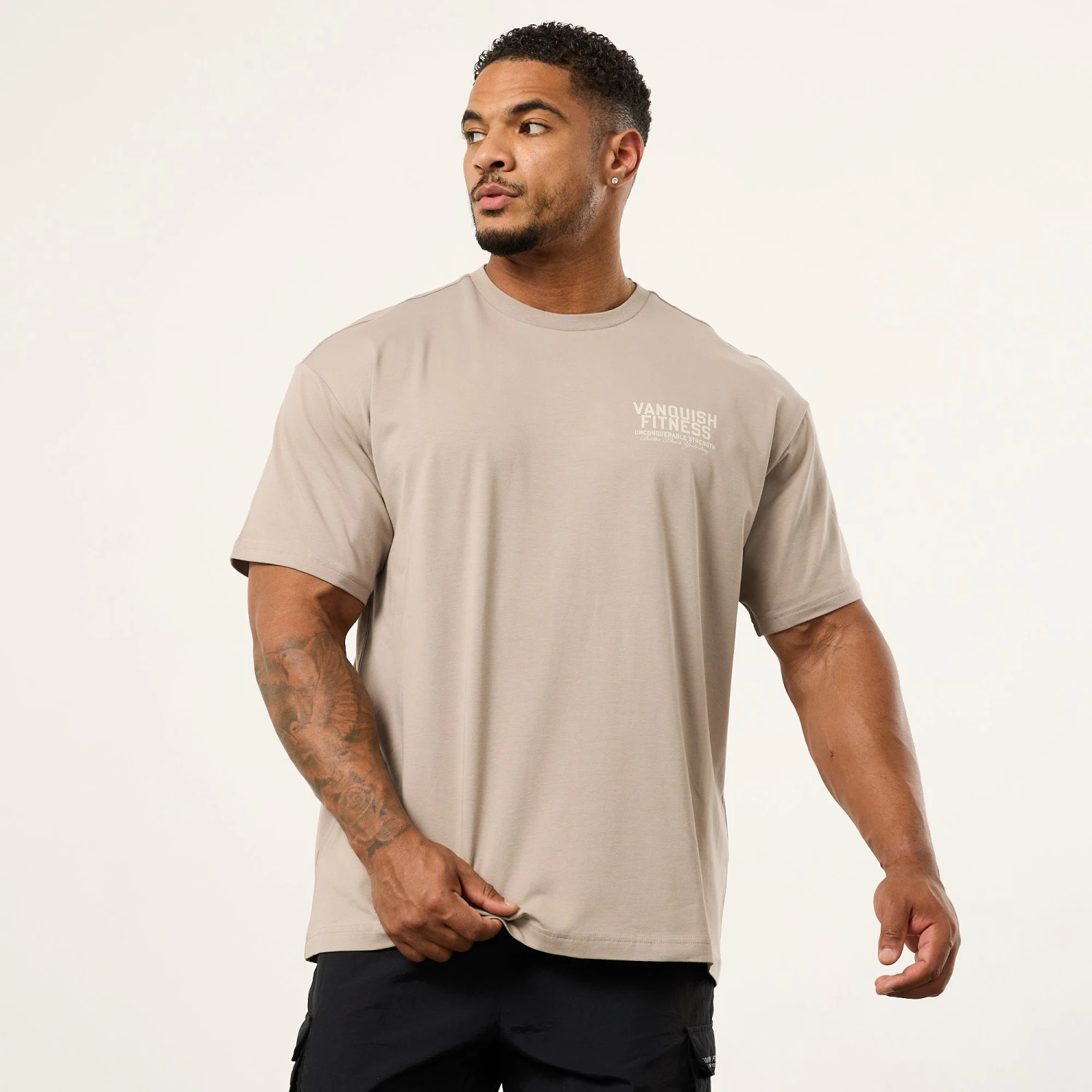 Vanquish TSP Unconquerable Strength Grey Oversized T Shirt 1 Vanquish TSP Unconquerable Strength Grey Oversized T Shirt