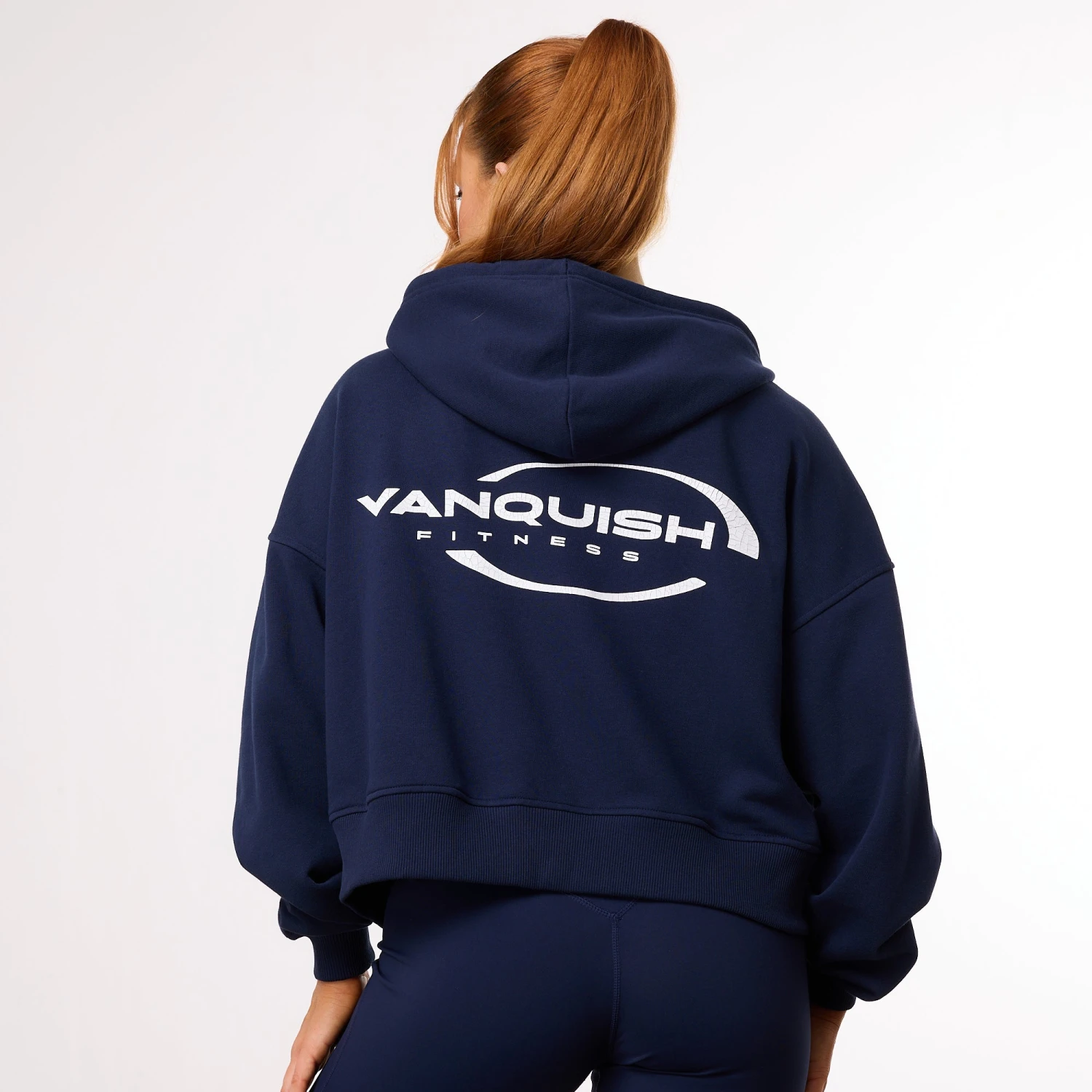 Vanquish Enhance Navy Blue Cropped Zip Through Hoodie 1 Vanquish Enhance Navy Blue Cropped Zip Through Hoodie