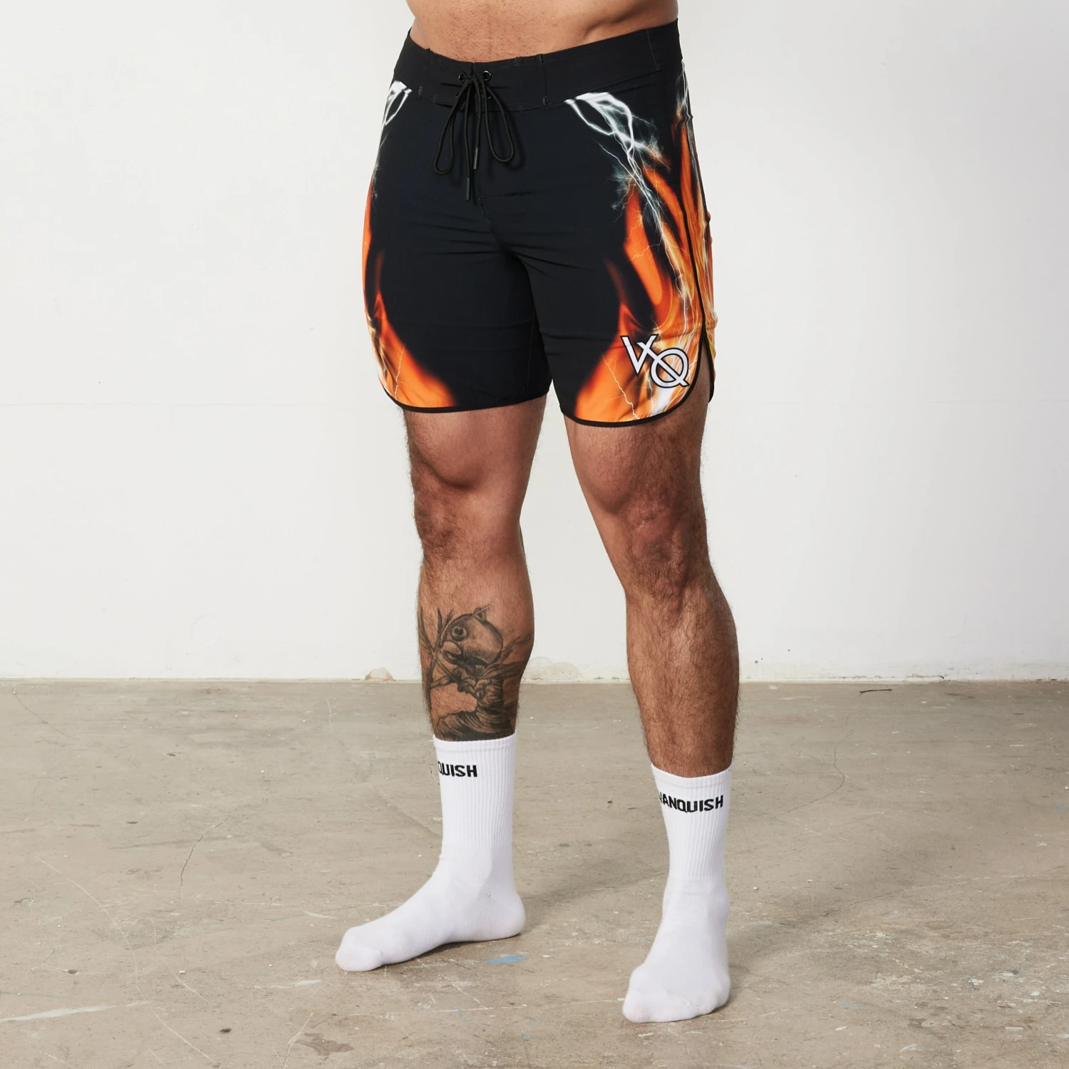 VQ Black And Orange Jeremy Buendia Men's Physique Board Shorts 7 VQ Black And Orange Jeremy Buendia Men's Physique Board Shorts - Image 7