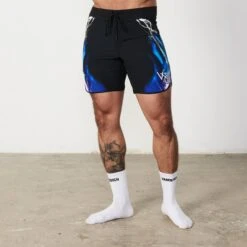VQ Black And Blue Jeremy Buendia Men's Physique Board Shorts -Vanquish Fitness Sales Jeremy 55
