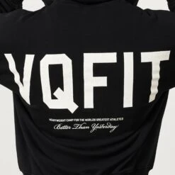 Vanquish VQFIT Distressed Print Black Full Zip Oversized Hoodie -Vanquish Fitness Sales MensCrackedPrint 1660