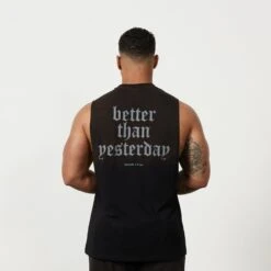 Vanquish Sun-faded Black Oversized Sleeveless T Shirt -Vanquish Fitness Sales MensSunBleached 670