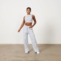 Vanquish Oat Marl Rejuvenate Cropped Tank Top -Vanquish Fitness Sales Rejuvenate 1331R