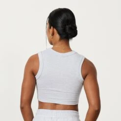 Vanquish Oat Marl Rejuvenate Cropped Tank Top -Vanquish Fitness Sales Rejuvenate 1360