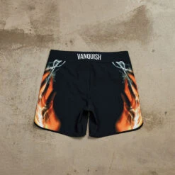 VQ Black And Orange Jeremy Buendia Men's Physique Board Shorts 12 VQ Black And Orange Jeremy Buendia Men's Physique Board Shorts -Vanquish Fitness Sales Short 01