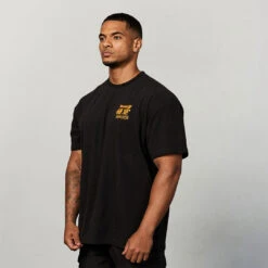 Vanquish DBZ Goku Black Distressed Print Oversized T Shirt -Vanquish Fitness Sales Short 05