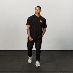 Vanquish DBZ Goku Black Distressed Print Oversized T Shirt -Vanquish Fitness Sales Short 07