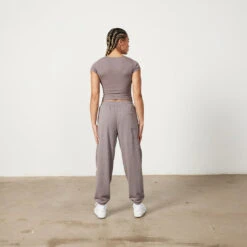 Vanquish Restore Cinder Brown Ribbed Cap Sleeve T Shirt -Vanquish Fitness Sales Untitled 1 0003 LadiesSweats 117