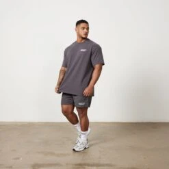 Vanquish Speed Charcoal Grey Oversized T Shirt -Vanquish Fitness Sales Untitled 1 0047 MensSpeedPrint 949