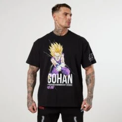 Vanquish DBZ CS Gohan Black Oversized T Shirt 9 Vanquish DBZ CS Gohan Black Oversized T Shirt -Vanquish Fitness Sales VQ TSP16andDBZ105335