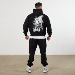 Vanquish DBZ CS Cell Gohan + Goku Black Oversized Pullover Hoodie -Vanquish Fitness Sales VQ TSP16andDBZ105600