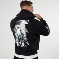Vanquish DBZ CS Cell Gohan + Goku Black Oversized Pullover Hoodie -Vanquish Fitness Sales VQ TSP16andDBZ105611
