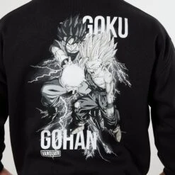 Vanquish DBZ CS Cell Gohan + Goku Black Oversized Pullover Hoodie -Vanquish Fitness Sales VQ TSP16andDBZ105612