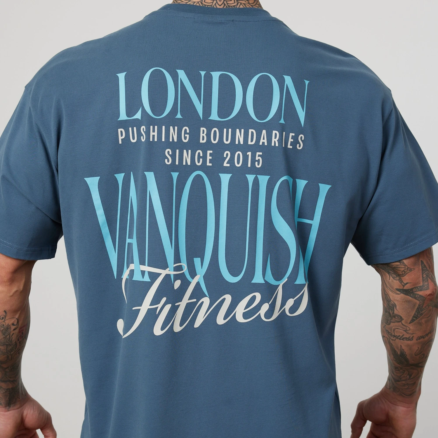 Vanquish TSP Teal Blue Pushing Boundaries Oversized T Shirt 5 Vanquish TSP Teal Blue Pushing Boundaries Oversized T Shirt - Image 5