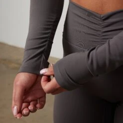 Vanquish Enhance Graphite Grey Long Sleeve Shrug -Vanquish Fitness Sales VQFit E commerceFeb24100246