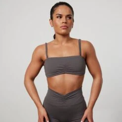 Vanquish Enhance Graphite Grey Bandeau Bra -Vanquish Fitness Sales VQFit E commerceFeb24100327