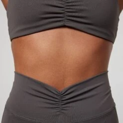 Vanquish Enhance Graphite Grey Ruched Leggings -Vanquish Fitness Sales VQFit E commerceFeb24100337