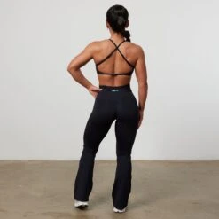 Vanquish Enhance Black Ruched Flared Leggings -Vanquish Fitness Sales VQFit E commerceFeb24100594