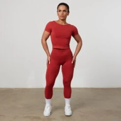 Vanquish Enhance Chilli Red Midi Ballet Back T Shirt -Vanquish Fitness Sales VQFit E commerceFeb24100912