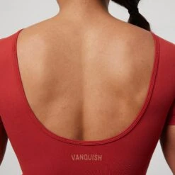Vanquish Enhance Chilli Red Midi Ballet Back T Shirt -Vanquish Fitness Sales VQFit E commerceFeb24100970