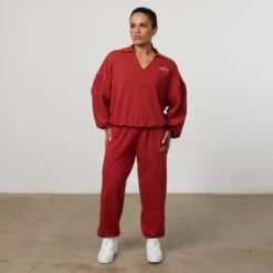 Vanquish Enhance Chilli Red Collar Sweatshirt -Vanquish Fitness Sales VQFit E commerceFeb24101054