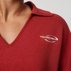 Vanquish Enhance Chilli Red Collar Sweatshirt -Vanquish Fitness Sales VQFit E commerceFeb24101073