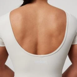 Vanquish Enhance Nude Midi Ballet Back T Shirt -Vanquish Fitness Sales VQFit E commerceFeb24101284