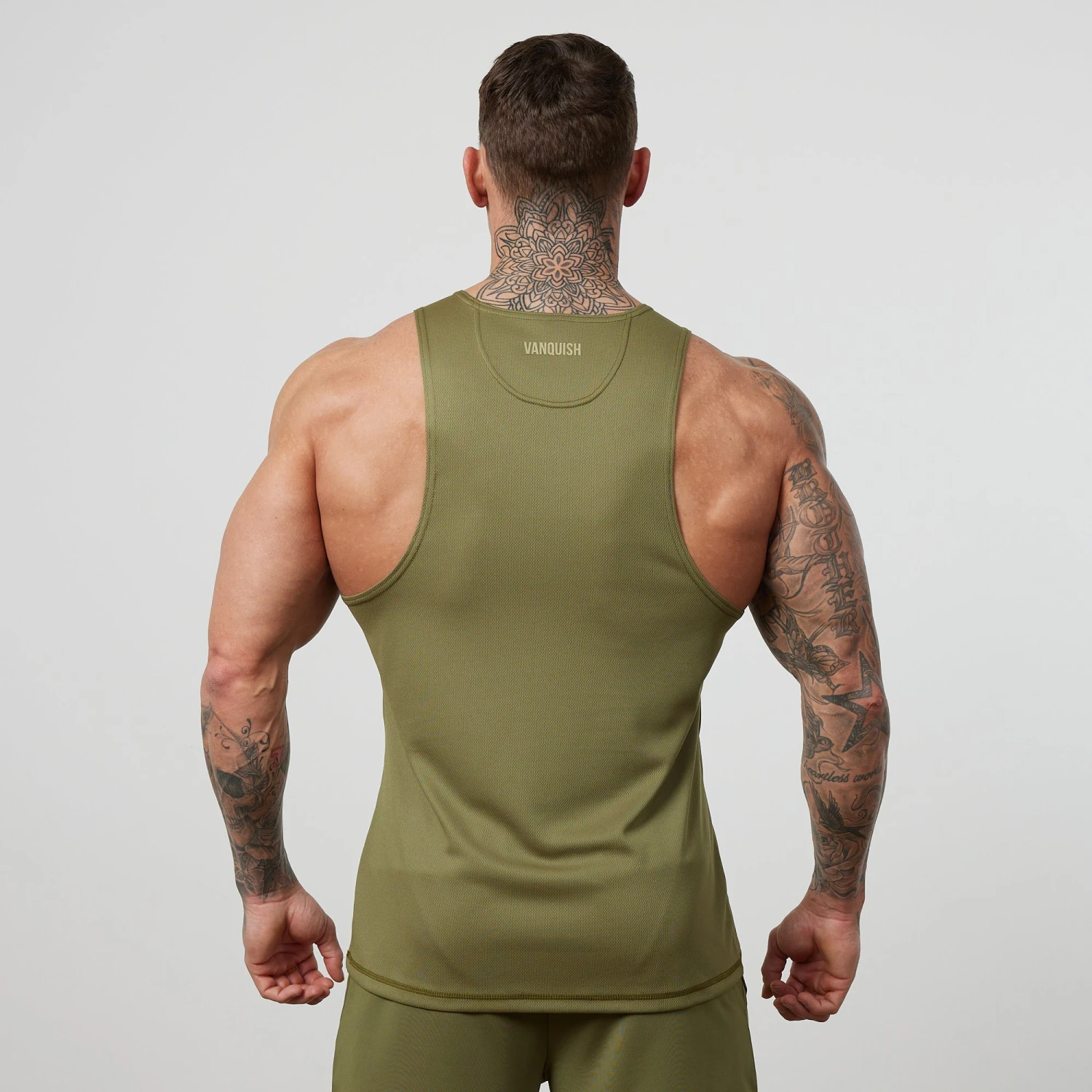 Vanquish Essential Olive Green Performance Tank Top 2 Vanquish Essential Olive Green Performance Tank Top - Image 2