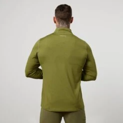 Vanquish Essential Olive Green Performance 1/4 Zip Top -Vanquish Fitness Sales VQFit E commerceFeb2499159
