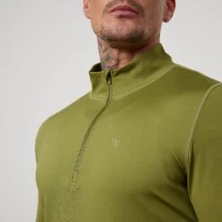 Vanquish Essential Olive Green Performance 1/4 Zip Top -Vanquish Fitness Sales VQFit E commerceFeb2499166