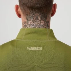 Vanquish Essential Olive Green Performance 1/4 Zip Top -Vanquish Fitness Sales VQFit E commerceFeb2499173