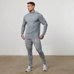 Vanquish Essential Steel Grey Performance 1/4 Zip Top -Vanquish Fitness Sales VQFit E commerceFeb2499271