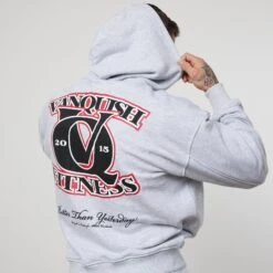 Vanquish TSP Light Grey VQ Interlock Oversized Pullover Hoodie -Vanquish Fitness Sales VQFit E commerceFeb2499882