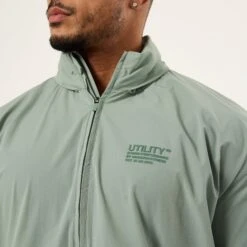 Vanquish Utility Frost Green Oversized Track Jacket -Vanquish Fitness Sales VQFit MensSSE commerce5526