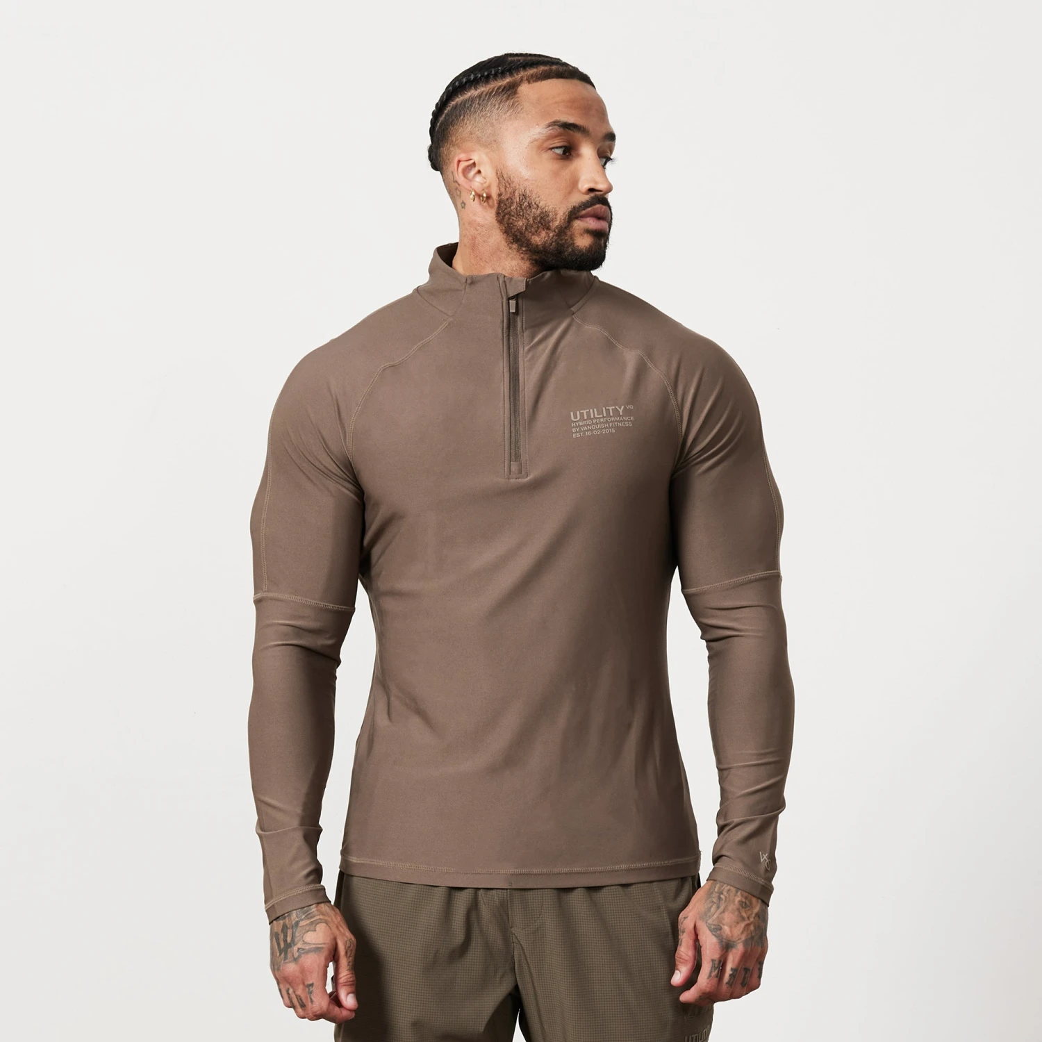 Vanquish Utility Brown 1/4 Zip Training Top 4 Vanquish Utility Brown 1/4 Zip Training Top - Image 4
