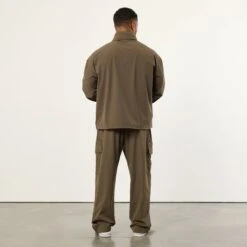 Vanquish Utility Brown Oversized Track Jacket -Vanquish Fitness Sales VQFit MensSSE commerce5542