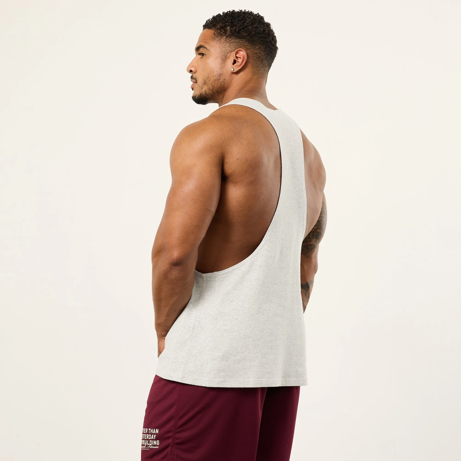 Vanquish Bodybuilding Oat Marl Tank Top 4 Vanquish Bodybuilding Oat Marl Tank Top - Image 4